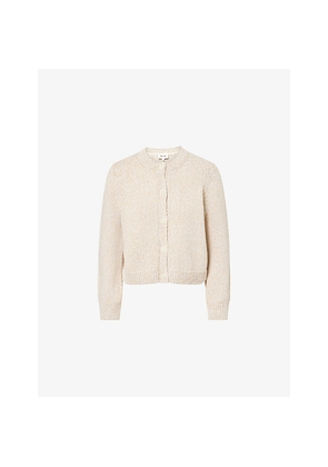 Womens Me And Em Boxy-Fit Button-Through Cotton-Knit Cardigan