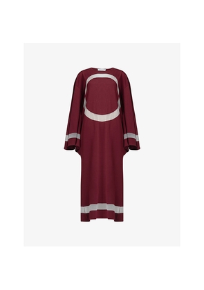 Womens Leem Circle-Print Floaty-Sleeve Woven Kaftan