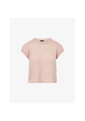 Womens Me And Em Capped-Sleeve Merino Wool and Cashmere-Blend Top