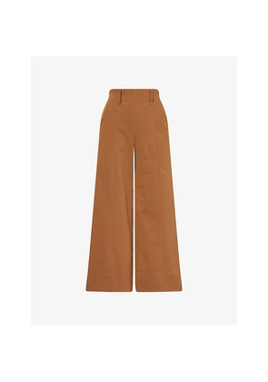 Womens Me And Em Wide-Leg Cropped Cotton Trousers