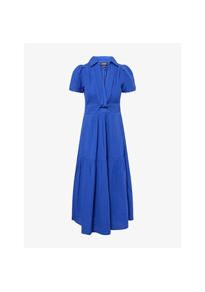 Womens Me And Em Twist-Front Short-Sleeve Cotton Maxi Dress