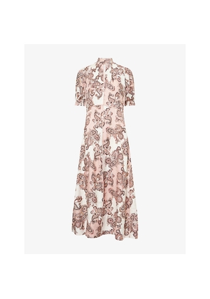 Womens Me And Em Paisley-Print Fit-And-Flare Jacquard-Crepe Maxi Dress