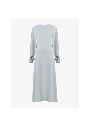 Womens Leem Cape-Detail Woven Midi Dress