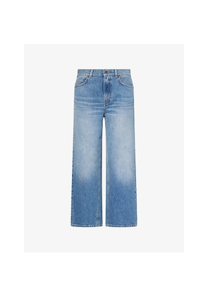 Womens Me And Em Straight-Leg Cropped Denim Jeans