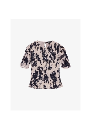 Womens Whistles Ivory Floral-Print Cotton Top