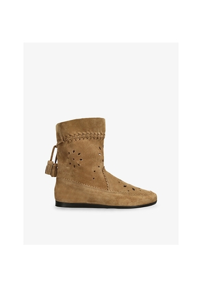 Womens Isabel Marant Woosta Flat Suede Boots