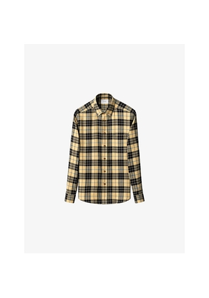 Mens Eton Checked Casual-Fit Cotton-Flannel Shirt