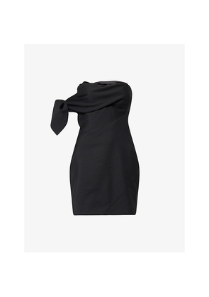 Womens Givenchy Bow Bustier Wool-Blend Mini Dress