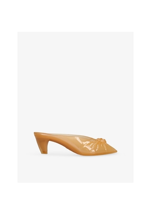 Womens Chloe Square-Toe Jelly Heeled Mules