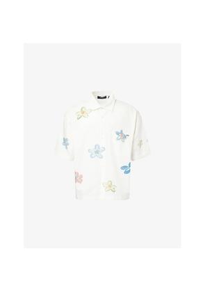 Mens Nahmias Super Bloom Short-Sleeve Cotton Shirt