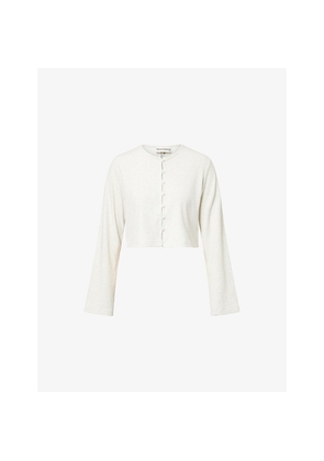 Womens The Couture Club Button-Through Ribbed Cotton-Jersey Top