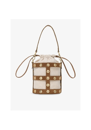 Womens Maje Miss M Suede and Canvas Bucket Bag