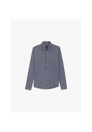 Mens Boss Classic-Collar Slim-Fit Stretch-Woven Shirt