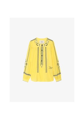 Womens Zadig&Voltaire Tigy Embroidered Cotton Blouse