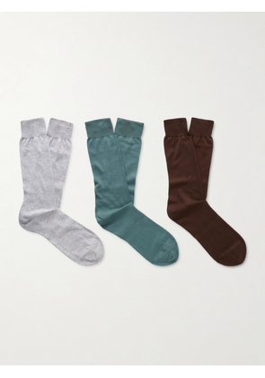 Mr P. - Three-Pack Organic Cotton Socks - Men - Multi