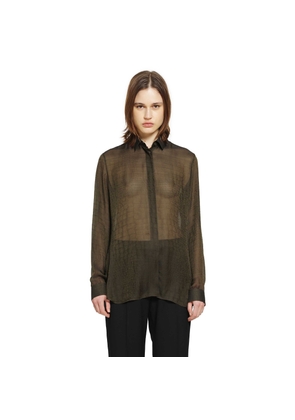 Croc-Print Shirt in Silk Chiffon