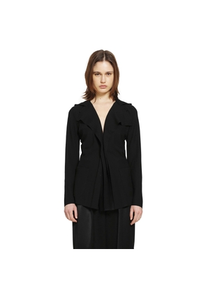 Pleated Blazer in Poly Twill