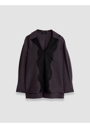 Madrid Evening Silk Blend Lace Blouse - 38