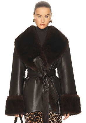 SEROYA Daly Coat in Ash Brown - Brown. Size L (also in M, S, XS).