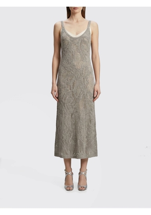 Dress BRUNELLO CUCINELLI Woman color Mud