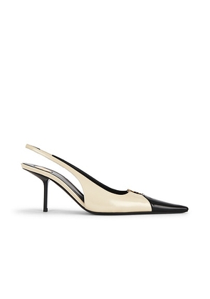 Saint Laurent Babylone Slingback Pump in Light Marble White - Ivory,Black. Size 36 (also in 36.5, 37, 37.5, 38, 38.5, 39, 39.5, 40, 41).