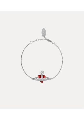 Vivienne Westwood New Diamante Heart Bracelet Silver Cubic Zirconia Women