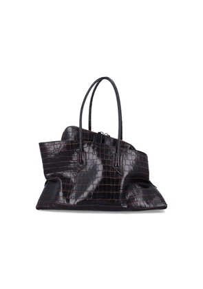 The Attico Croc-Print Leather La Passeggiata Top Handle Bag