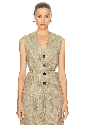 Bottega Veneta Tailored Vest in Beige  Yellow  & Blue - Beige. Size 40 (also in ).