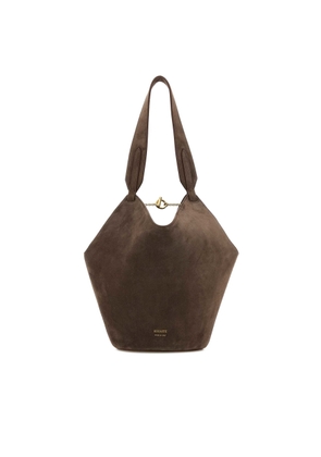 Khaite Mud Suede Mini Lotus Shoulder Bag