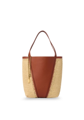 Chloé Spin Leather And Raffia Shoulder Bag