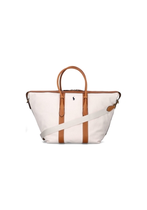 Polo Ralph Lauren Canvas Leather Xl Tote