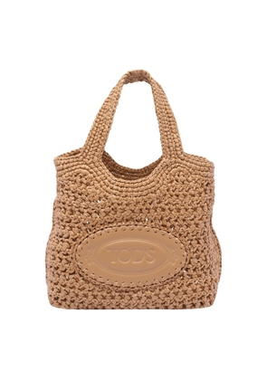 Tods Crossbody Bag Rafia Bag With Raffia Details Beige