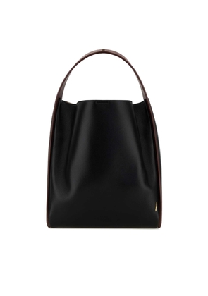Jil Sander Black Leather Pivot Bucket Bag