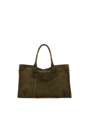 Balenciaga Olive Green Suede Large Le City Shopping Bag