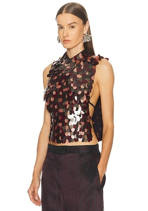 Dries Van Noten Carmasa Top in Burgundy - Burgundy. Size 34 (also in ).