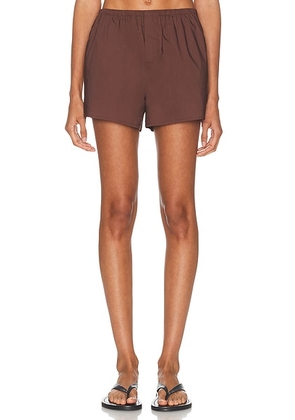 EAVES Aven Short in Chocolate - Chocolate. Size L (also in M, S, XL, XS, XXS).