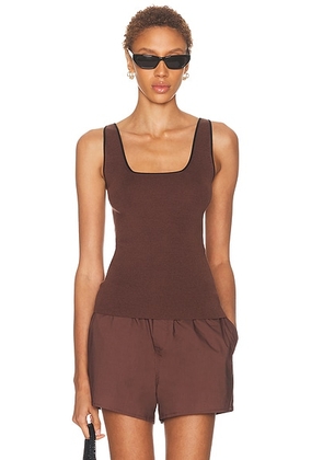EAVES Cydnee Knit Tank in Brown With Black - Brown. Size L (also in M, S, XL, XS, XXS).
