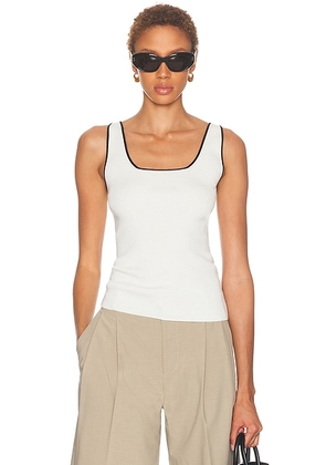 EAVES Cydnee Knit Tank in White With Black - White. Size L (also in M, S, XL, XS, XXS).
