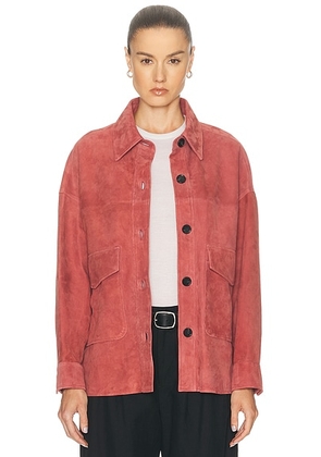 ARMA Kaylee Lamb Suede Jacket in Pink Shade - Blush. Size 32 (also in 34, 36, 40).