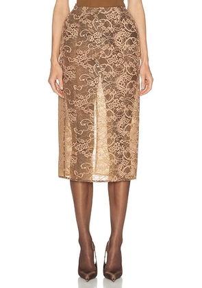 Acne Studios Icasso Romantic Flower Lace Skirt in Bronze Brown - Metallic Bronze. Size 36 (also in 38, 40).