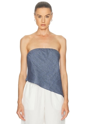 Deiji Studios Line Top in Azure Stripe - Blue. Size L (also in S, XS).