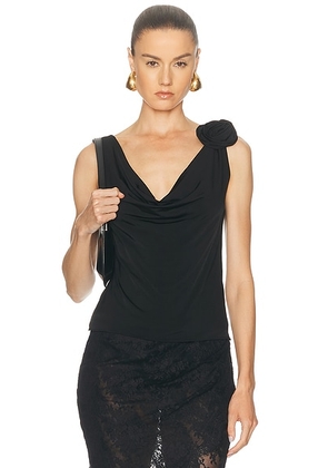 Blumarine Shiny Jersey Bodysuit in Black - Black. Size 36 (also in 38, 40, 42).