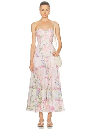Charo Ruiz Ibiza Danny Long Dress in Pink Botanic - Pink. Size L (also in M, XS).