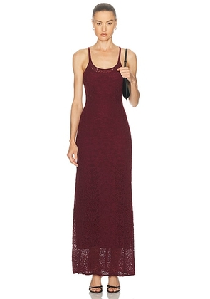 Gabriela Hearst Meridian Dress in Bordeaux - Burgundy. Size L (also in M, S, XS).