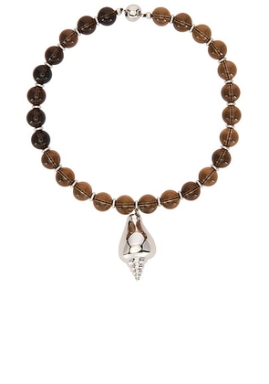 Julietta Pontini Necklace in Tortoise & Silver - Cognac. Size all.