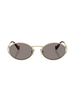 Miu Miu Oval Sunglasses in Pale Gold - Metallic Gold. Size all.