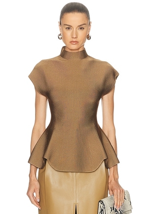 KHAITE Andra Top in Carob - Tan. Size L (also in M, S).