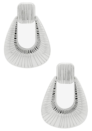 Ronny Kobo Striated Door Knocker Earring in Silver - Metallic Silver. Size all.