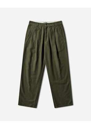 Men s Brushed Soft Cotton One Tuck Pants Green