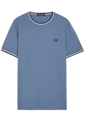 Fred Perry Logo-embroidered Cotton T-shirt - Blue - XL